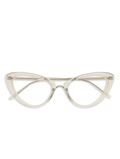 Saint Laurent Cat-eye Frame Glasses In Neutral
