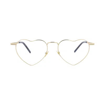 Pre-owned Saint Laurent Cat Eye-frame Metal Optical Frames 'gold/transparent' | Women's Size Onesize