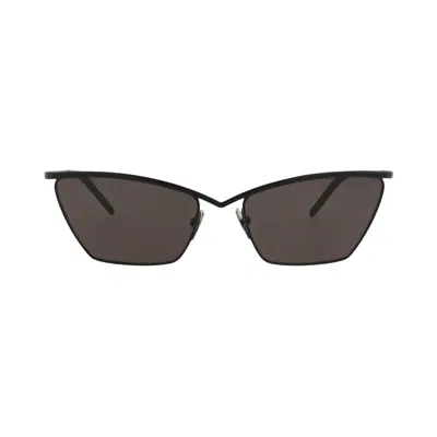 Pre-owned Saint Laurent Cat Eye Frame Metal Sunglasses 'black/grey' | Women's Size Onesize