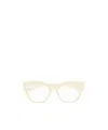 Saint Laurent Cat-eye Frame Plain Glasses In Ivory
