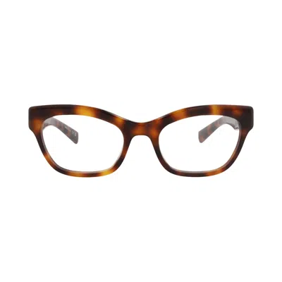 Pre-owned Saint Laurent Cat Eye-frame Recycled Acetate Optical Frames 'havana Transparent' | Multi-color | Wom