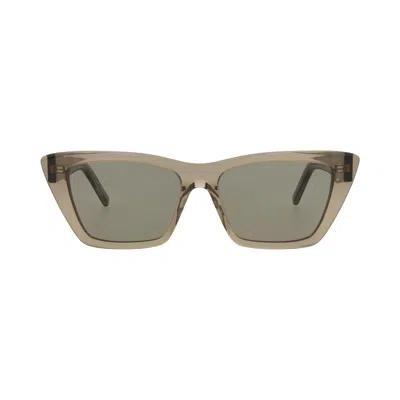 Pre-owned Saint Laurent Cat Eye Frame Recycled Acetate Sunglasses 'brown/grey' | Women's Size Onesize