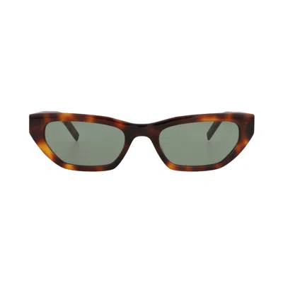 Pre-owned Saint Laurent Cat Eye Frame Recycled Acetate Sunglasses 'havana/green' | Brown | Men's Size Onesize