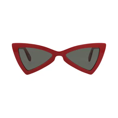 Pre-owned Saint Laurent Cat Eye-frame Recycled Acetate Sunglasses 'red Grey' | Women's Size Onesize
