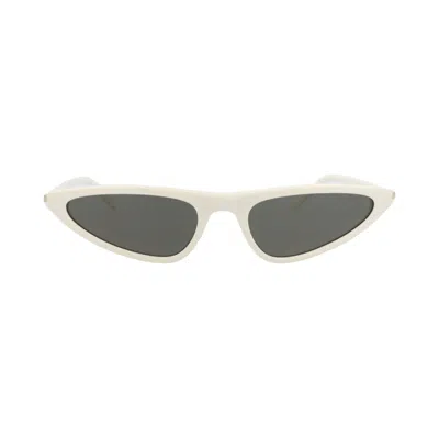 Pre-owned Saint Laurent Cat Eye-frame Recycled Acetate Sunglasses 'white Grey' | Women's Size Onesize