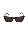 Saint Laurent Black Sl 276 Square Cat-eye Sunglasses In Black