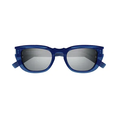 Pre-owned Saint Laurent Cat Eye Frame Sunglasses 'blue' | Men's Size Onesize
