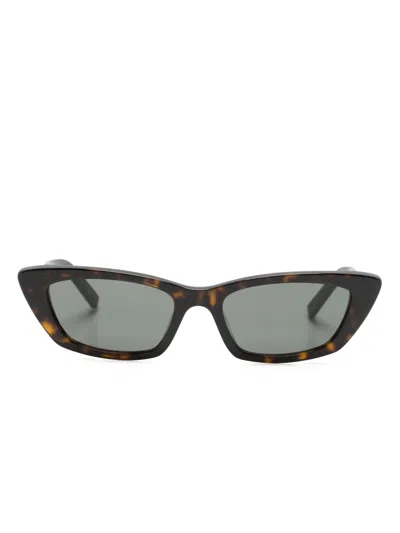 Saint Laurent Cat-eye Frame Sunglasses In Brown
