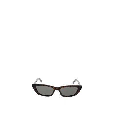 Saint Laurent Cat-eye Frame Sunglasses In Gray