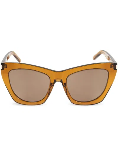 Saint Laurent Cat Eye-frame Sunglasses Sl 214 Kate In Brown