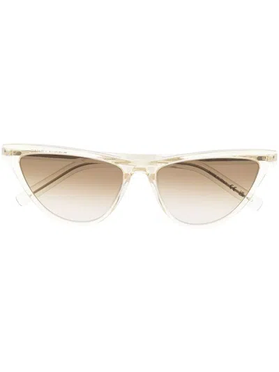 Saint Laurent Cat-eye Frame Sunglasses In Yellow