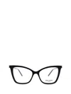 Saint Laurent Cat-eye Glasses In 001 Black Black Transpare