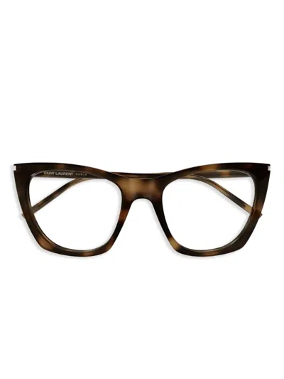 Saint Laurent Cat-eye Glasses In Brown