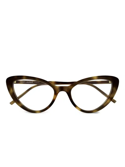 Saint Laurent Cat-eye Glasses In Brown