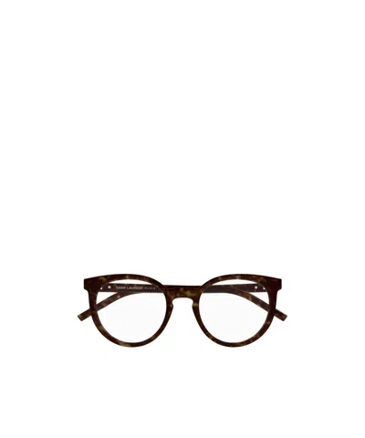 Saint Laurent Cat-eye Glasses In Brown