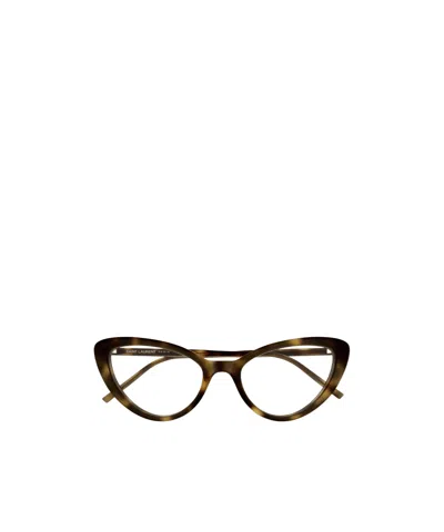 Saint Laurent Cat-eye Glasses In Brown
