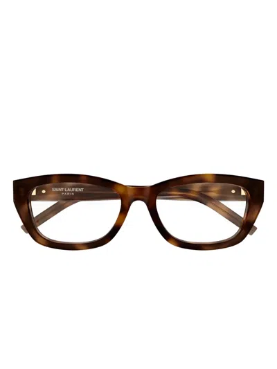 Saint Laurent Cat-eye Glasses In Brown