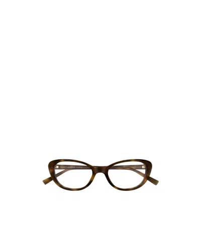 Saint Laurent Cat-eye Glasses In Brown