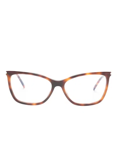 Saint Laurent Cat-eye Glasses In Brown