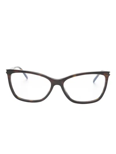 Saint Laurent Cat-eye Glasses In Brown