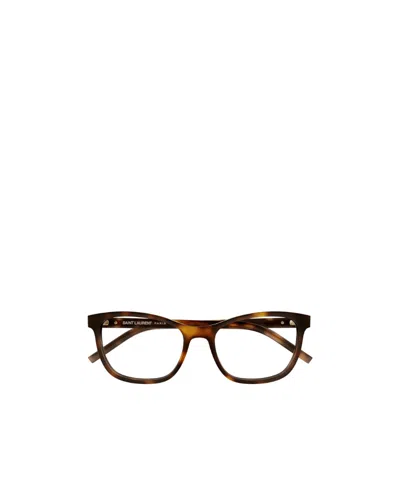 Saint Laurent Cat-eye Glasses In Brown