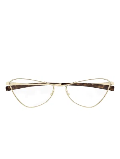 Saint Laurent Cat-eye Glasses In Gold