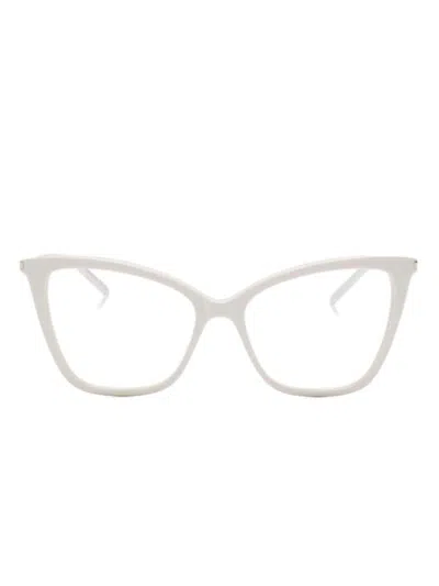 Saint Laurent Cat-eye Glasses In White