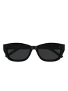 Saint Laurent 55mm Rectangular Sunglasses In Black