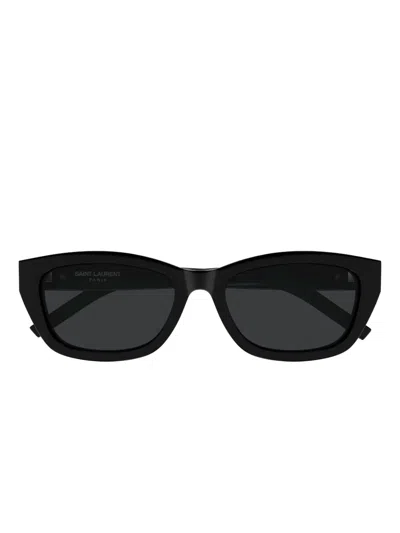 Saint Laurent 55mm Rectangular Sunglasses In Black