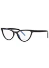 Saint Laurent Cat-eye Optical Glasses In Brown Havana