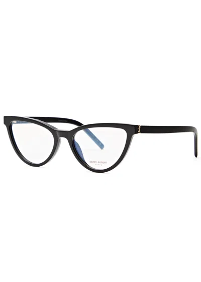 Saint Laurent Cat-eye Optical Glasses In Brown Havana
