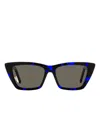 Saint Laurent Cat-eye Rectangular Sunglasses In Black