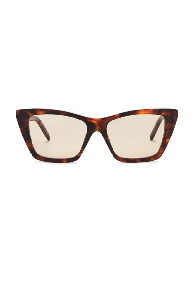 Saint Laurent Cat Eye Sunglasses In Brown