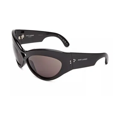Pre-owned Saint Laurent Cat Eye Sunglasses 67mm In Gray