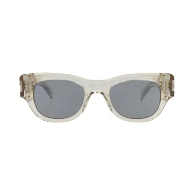 Pre-owned Saint Laurent Cat Eye Sunglasses 'beige/silver' | Tan | Women's Size Onesize In Brown