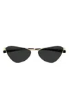 Saint Laurent Sl 830 Linea Sl Logo 002 Gold Black Sunglasses In Black