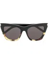 Saint Laurent Cat Eye Sunglasses In Black