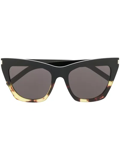 Saint Laurent Cat Eye Sunglasses In Black / Havana