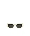 Saint Laurent Sleek Logo Plastic Cat-eye Sunglasses In Black