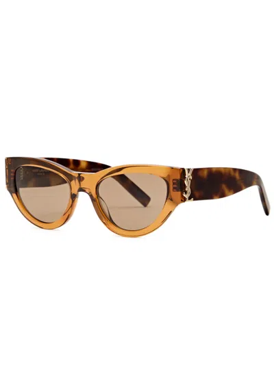 Saint Laurent Cat-eye Sunglasses In Brown Havana