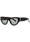 Saint Laurent Cat-eye Sunglasses In Green