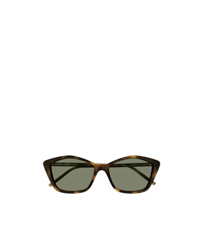 Saint Laurent Eyewear Cat-eye Frame Sunglasses In Green