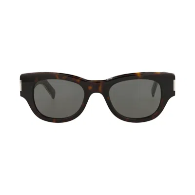 Pre-owned Saint Laurent Cat Eye Sunglasses 'havana/crystal/grey' | Women's Size Onesize In Gray