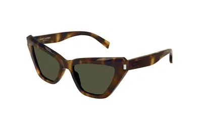 Pre-owned Saint Laurent Cat Eye Sunglasses Havana/grey (sl467-002-52)