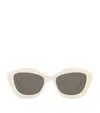 Saint Laurent Sl 423 Cat-eye Frame Acetate Sunglasses In Ivory