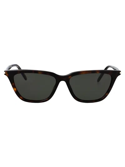 Saint Laurent Cat Eye Sunglasses Sl 889 Sulpice Thin 002 In Havana