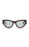 Saint Laurent Cat-eye Tortoiseshell Acetate Sunglasses In Multi