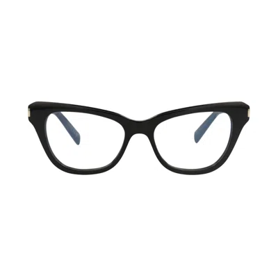 Pre-owned Saint Laurent Cat Eye-frame Acetate Optical Frames 'black/transparent' | Women's Size Onesize