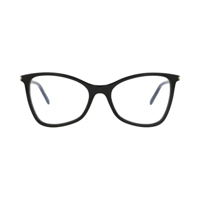 Pre-owned Saint Laurent Cat Eye-frame Acetate Optical Frames 'black/transparent' | Women's Size Onesize