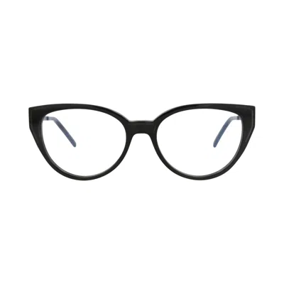 Pre-owned Saint Laurent Cat Eye-frame Acetate Optical Frames 'black/transparent' | Women's Size Onesize